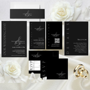 Modern Simple Black and White--Wedding Registry- Business Card