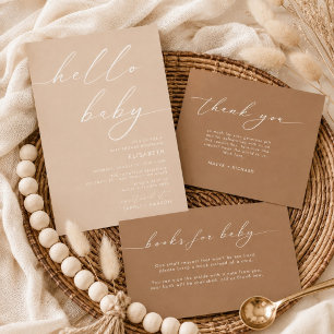 Hello Baby Modern Neutral Baby Shower welcome Napkin