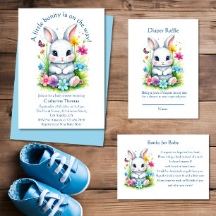 Little Bunny Wildflowers Easter Diaper Raffle Enclosure Card