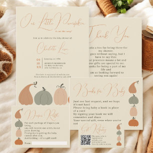 Rustic Cute Fall Pumpkin Baby Shower Gift Registry Enclosure Card