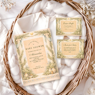 Greek Neutral Floral Diapper Raffle Enclosure Card