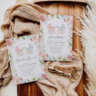 It's Twins Boy and Girl Baby Shower Invitation