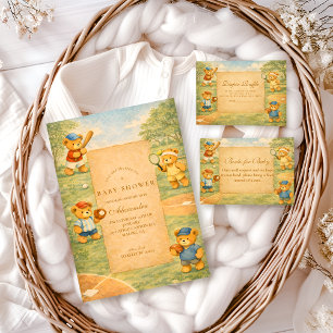 Vintage Teddy Bear Sports Baby Shower Napkin