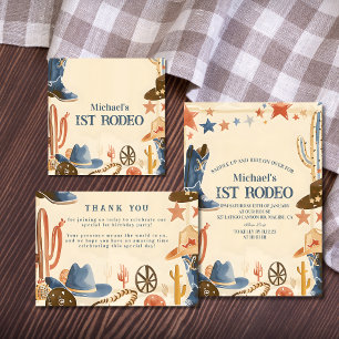 Rustic Cowboy Boots 1st Birthday Invitation