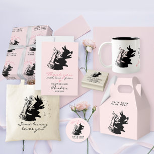 Some Bunny Loves Pun Black And White Butterfly Two-Tone Coffee Mug