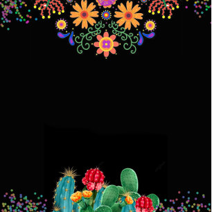 Modern Fiesta and Cactus Colourful Wedding Shower  Invitation
