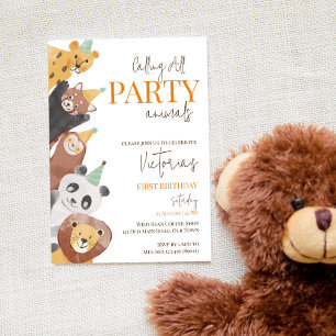 Party animals birthday party invitation template