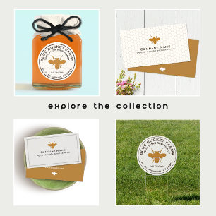 Honey Jar Label Bee Honeycomb