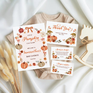 Little Pumpkin Fall Floral Baby Shower  Classic Round Sticker