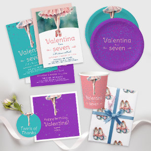 Cute Pastel Pink Blue Ballerina Shoes Watercolor Wrapping Paper