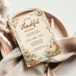 Elegant Heirloom Pumpkin Thanksgiving Invitation