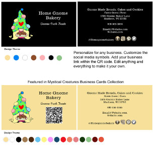 QR Code Gnome Hometown Bakery Black Business Card