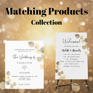 Eucalyptus woodland golden fall wedding invitation