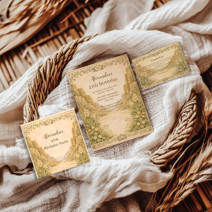 Vintage Desert Florals Birthday Napkin