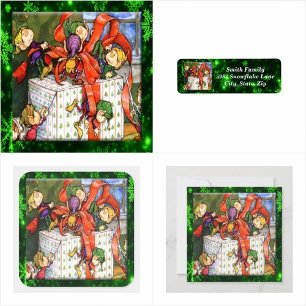 Merry Elves Wrapping Present Mug