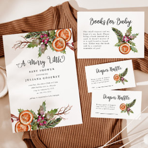 Winter Baby Shower Diaper Raffle Ticket  Enclosure Card