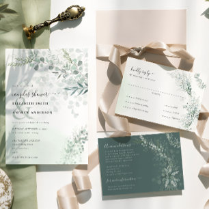 Eucalyptus Botanical Sage Wedding Accommodation  Enclosure Card