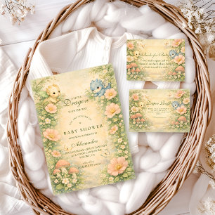 Cute Baby Dragon Fairytale Baby Shower Invitation