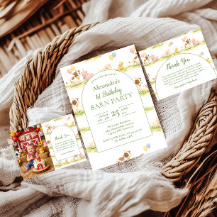 Whimsical Farm Animals Pastel 1st Birthday Napkin