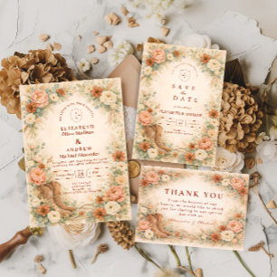 Rustic Western Floral Arch Wedding Save The Date