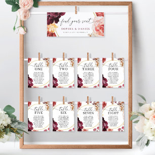 Boho Pampas Grass Wedding Itinerary Welcome Invitation
