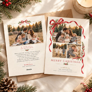 Elegant Red Bow Christmas Return Address Label