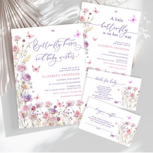 A little Butterfly is on the Way Pink Lilac Invitation