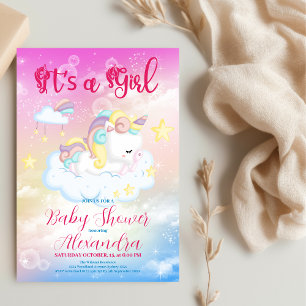 Cute Unicorn Rainbow Books for Baby Enclosure Card