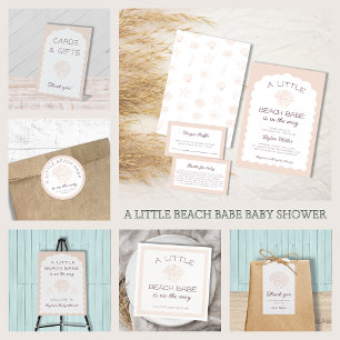 Beach Babe Girl Baby Shower Personalised Classic Round Sticker