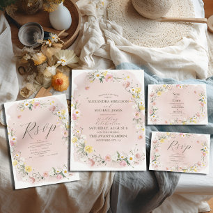 Whimsical Wildflower Meadow Wedding Invitation