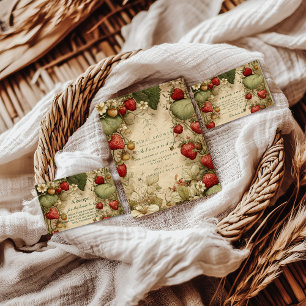 Strawberry Meadow Vintage Bridal Shower Napkin