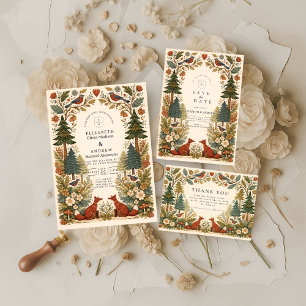 Whimsical Woodland Forest Wedding Invitation