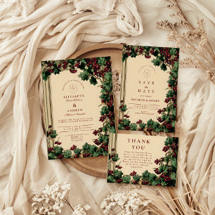 Romantic Ivy and Berry Wedding Enclosure Card