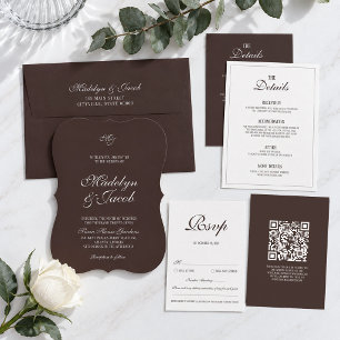 Brown Classic Wedding invitations