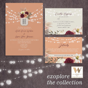 Floral Elopement Wedding Reception  Invitation