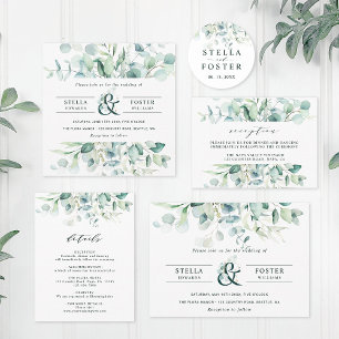 Elegant Green Foliage Wedding Classic Round Sticker