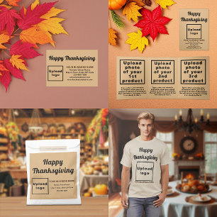 Business Thanksgiving Greeting on Light Brown Enclosure Card