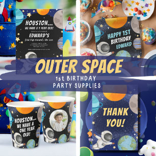 Outer Space Kid's Birthday Thank You  Square Sticker