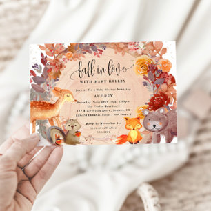 Fall Woodland Animals, Curbside Baby Shower Invitation