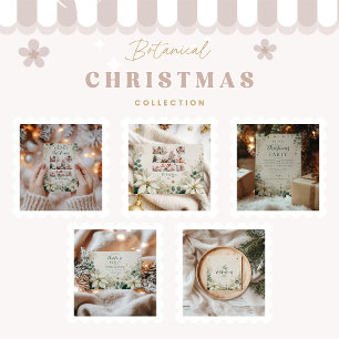 Elegant White Poinsettia Christmas Party Paper Plate