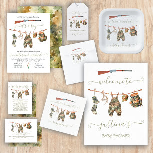 Hunting Clothesline Baby Shower Poster