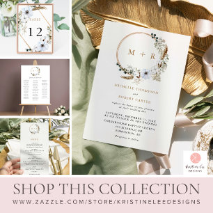 Pampas Grass Wedding Boho Elegant Terracotta Invitation