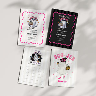 Boo-Jee Halloween Ghost Bachelorette Photo Thank You Card