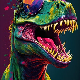 Dino Party 4th Dinosaur Birthday Invitation