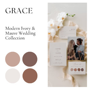 Elegant Bohemian Ivory Minimalist Bridal Shower Invitation