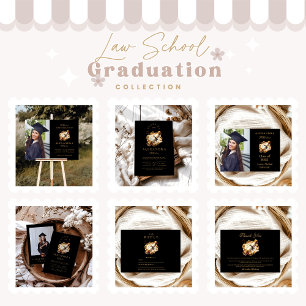 Photo Gold Elegant Law School Graduation Announcement