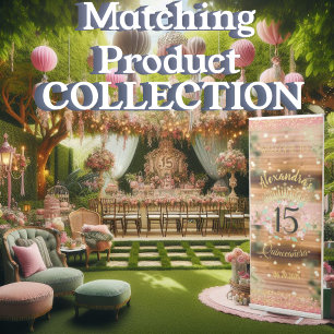 Vintage Boho Rose Gold Rustic Quinceañera Spanish Program