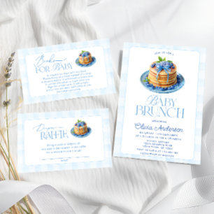 Blueberry Baby Brunch Diaper Raffle Tickets Enclosure Card