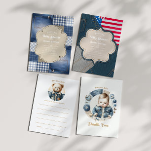 Blue Jean Baby Americana Baby Shower Invitation