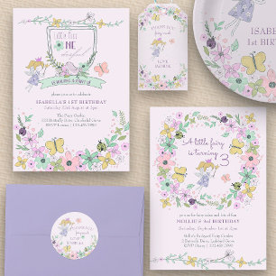 Thank You Fairy Flower Garden Lilac Classic Round Sticker